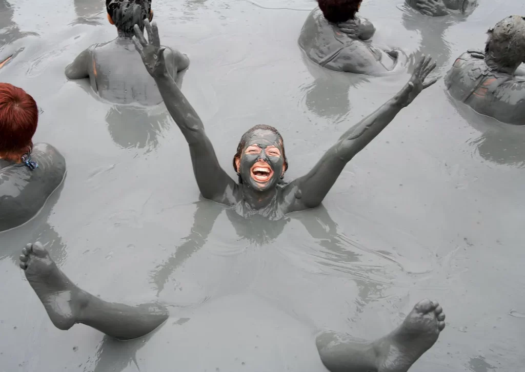 mud bathing